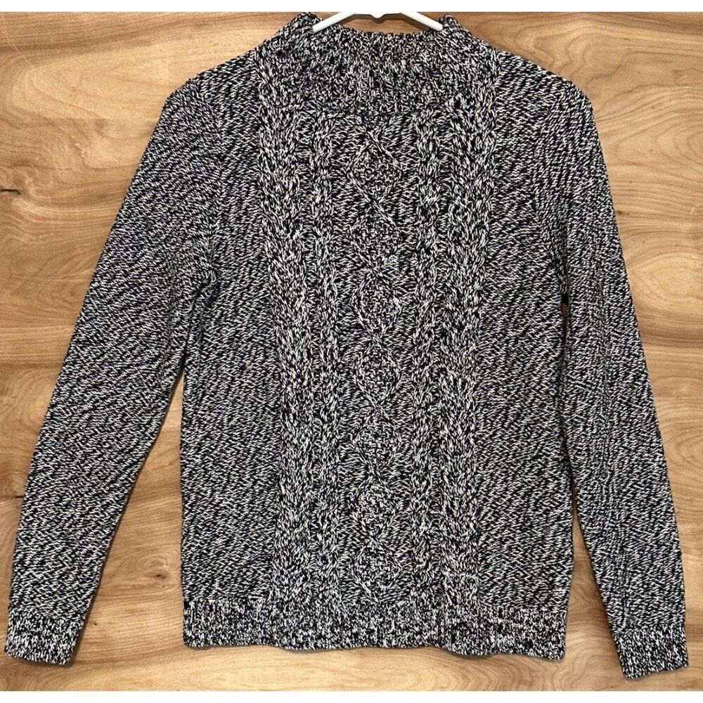 Lands' End Women's XS Cable Knit Pullover Sweater Long Sleeve Cotton
